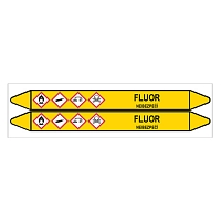 Značení potrubí, fluor,2 ks, 450 × 52 mm